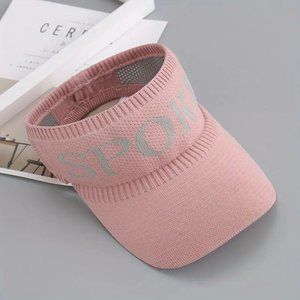 Lightweight SPORT Sun Visor Knitted Casual Hat Gold Baseball Cap for Women Pink